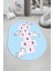 Unicornlu Sek Sek Desen Yıkanabilir Eğlenceli Oval Çocuk Odası Oyun Halısı, O-Çocuk-37-Mavi, 1