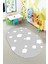Dijital Baskılı Kaymaz Yıkanabilir Bulut Desenli Oval Çocuk Odası Halısı, O-Çocuk-08-Gri, 3
