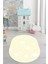 Dijital Baskılı Kaymaz Yıkanabilir Bulut Desenli Oval Çocuk Odası Halısı, O-Çocuk-08-Sarı, 2