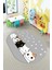 Sevimli Kediler Baskılı Yıkanabilir Kaymaz Oval Çocuk Odası Halısı, O-Çocuk-49-Gri, 5