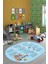 Dijital Kaymaz Yıkanabilir Çarpım Tablosu Desenli Oval Çocuk Odası Halısı, O-Çocuk-05-Mavi, 5