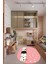 Sevimli Kediler Baskılı Yıkanabilir Kaymaz Oval Çocuk Odası Halısı, O-Çocuk-49-Pembe, 1