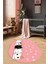 Sevimli Kediler Baskılı Yıkanabilir Kaymaz Oval Çocuk Odası Halısı, O-Çocuk-49-Pembe, 2