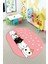 Sevimli Kediler Baskılı Yıkanabilir Kaymaz Oval Çocuk Odası Halısı, O-Çocuk-49-Pembe, 5