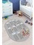 Dijital Kaymaz Yıkanabilir Çarpım Tablosu Desenli Oval Çocuk Odası Halısı, O-Çocuk-05-Gri, 2