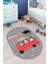 Dijital Baskılı Kaymaz Yıkanabilir Otobüs Safari Desen Oval Çocuk Odası Halısı, O-Çocuk-01-Kırmızı, 2