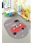 Dijital Baskılı Kaymaz Yıkanabilir Otobüs Safari Desen Oval Çocuk Odası Halısı, O-Çocuk-01-Kırmızı, 4