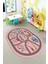 Dijital Baskılı Kaymaz Yıkanabilir Trafik Araba Yollu Oval Çocuk Odası Halısı, O-Çocuk-02-Pembe, 4