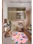 Dijital Baskılı Kaymaz Yıkanabilir Uzay Temalı Oval Çocuk Odası Halısı, O-Çocuk-38-Pembe, 2