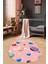 Dijital Baskılı Kaymaz Yıkanabilir Uzay Temalı Oval Çocuk Odası Halısı, O-Çocuk-38-Pembe, 3