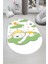 Dijital Baskılı Kaymaz Yıkanabilir Sevimli Ayıcık Desen Oval Çocuk Odası Halısı, O-Çocuk-34-Yeşil, 1