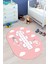 Dijital Baskılı Kaymaz Yıkanabilir Seksekli Bulutlu Oval Çocuk Odası Halısı, O-Çocuk-04-Pembe, 2