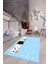 Sevimli Kediler Baskılı Yıkanabilir Kaymaz Çocuk Odası Halısı, Çocuk-49-Mavi, 5