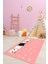Sevimli Kediler Baskılı Yıkanabilir Kaymaz Çocuk Odası Halısı, Çocuk-49-Pembe, 3