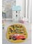 Dijital Kaymaz Yıkanabilir Renkli Arabalar Eğitici Oval Çocuk Odası Halısı, O-Çocuk-03-Turuncu, 3