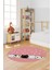 Sevimli Kediler Baskılı Yıkanabilir Kaymaz Yuvarlak Çocuk Odası Halısı, Y-Çocuk-49-Pembe, 5