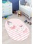 Dijital Baskılı Kaymaz Yıkanabilir Balerin Kız Desenli Oval Çocuk Odası Halısı, O-Çocuk-09-Pembe, 1