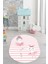 Dijital Baskılı Kaymaz Yıkanabilir Balerin Kız Desenli Oval Çocuk Odası Halısı, O-Çocuk-09-Pembe, 2