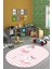 Dijital Baskılı Kaymaz Yıkanabilir Balerin Kız Desenli Oval Çocuk Odası Halısı, O-Çocuk-09-Pembe, 4