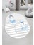 Dijital Baskılı Kaymaz Yıkanabilir Balerin Kız Desenli Oval Çocuk Odası Halısı, O-Çocuk-09-Mavi, 5