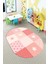 Dijital Baskılı Kaymaz Yıkanabilir Yıldız Kalp Desenli Oval Çocuk Odası Halısı, O-Çocuk-10-Pembe, 3