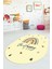 Kaymaz Taban Yıkanabilir Be Happy Yazılı Gökküşağı Desenli Oval Çocuk Halısı, O-Çocuk-14-Sarı, 5