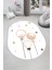 Dijital Baskılı Kaymaz Yıkanabilir Balon Yıldız Desenli Oval Çocuk Odası Halısı, O-Çocuk-24-Beyaz, 3