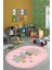 Dijital Baskılı Kaymaz Yıkanabilir Seksek Eğitici Oval Çocuk Odası Oyun Halısı, O-Çocuk-31-Pembe, 1