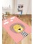 Dijital Baskılı Kaymaz Yıkanabilir Zürafa Desenli Çocuk Odası Halısı, Çocuk-25-Pembe, 5
