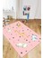 Dijital Baskılı Kaymaz Yıkanabilir Zürafa Fil Aslan Çocuk Odası Halısı, Çocuk-35-Pembe, 3