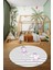 Dijital Kaymaz Yıkanabilir Balerin Kız Desenli Yuvarlak Çocuk Odası Halısı, Y-Çocuk-09-Mor, 4