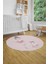 Dijital Kaymaz Yıkanabilir Balerin Kız Desenli Yuvarlak Çocuk Odası Halısı, Y-Çocuk-09-Pembe, 2