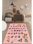 Dijital Baskılı Kaymaz Yıkanabilir Alfabe Eğitici Çocuk Odası Oyun Halısı, Çocuk-33-Pembe, 2