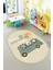 Dijital Baskılı Kaymaz Yıkanabilir Otobüs Safari Desen Oval Çocuk Odası Halısı, O-Çocuk-01-Yeşil, 4