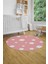 Dijital Baskılı Kaymaz Yıkanabilir Bulut Desenli Yuvarlak Çocuk Odası Halısı, Y-Çocuk-08-Pembe, 5