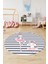 Dijital Kaymaz Yıkanabilir Balerin Kız Desenli Yuvarlak Çocuk Odası Halısı, Y-Çocuk-09-Gri, 3