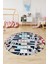 Dijital Kaymaz Yıkanabilir Sek Sek Desen Eğlenceli Yuvarlak Çocuk Odası Halısı, Y-Çocuk-28-Lacivert, 1