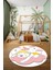Dijital Kaymaz Yıkanabilir Sevimli Ayıcık Desen Yuvarlak Çocuk Odası Halısı, Y-Çocuk-34-Pembe, 1