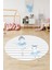Dijital Kaymaz Yıkanabilir Balerin Kız Desenli Yuvarlak Çocuk Odası Halısı, Y-Çocuk-09-Mavi, 3