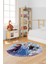 Dijital Kaymaz Yıkanabilir Çizgifilm Temalı Kız Yuvarlak Çocuk Odası Halısı, Y-Çocuk-42-Renkli, 5