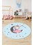 Kaymaz Taban Yıkanabilir Ayda Oturan Prenses Desenli Yuvarlak Çocuk Odası Halısı, Y-Çocuk-13-Mavi, 3
