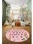 Dijital Kaymaz Yıkanabilir Alfabe Eğitici Yuvarlak Çocuk Odası Oyun Halısı, Y-Çocuk-33-Pembe, 1