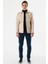 Açık Bej Kaşe Kolej Yaka Astarlı Slim Fit Dar Kesim Casual Mont 1007235172 4