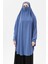 Kadın Tesettür Medine Ipeği Çarşaf Üstü Peçeli Sufle Hijab-Koyu Kot 3