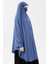 Kadın Tesettür Medine Ipeği Çarşaf Üstü Peçeli Sufle Hijab-Koyu Kot 5