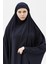 Kadın Tesettür Medine Ipeği Çarşaf Üstü Peçeli Sufle Hijab-Lacivert 5