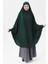 Kadın Tesettür Medine Ipeği Çarşaf Üstü Peçeli Sufle Hijab-Zümrüt Yeşili 1
