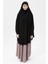 Kadın Tesettür Medine Ipeği Çarşaf Üstü Peçeli Sufle Hijab-Siyah 1