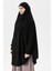 Kadın Tesettür Medine Ipeği Çarşaf Üstü Peçeli Sufle Hijab-Siyah 2