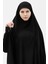 Kadın Tesettür Medine Ipeği Çarşaf Üstü Peçeli Sufle Hijab-Siyah 4